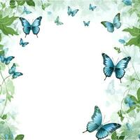 vlinder bloemen kader groet kaart scrapbooking waterverf teder illustratie grens bruiloft foto