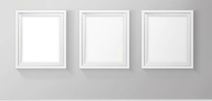 drie blanco leeg kader poster mockup portefeuille leven kamer presentatie meubilair leven kamer foto