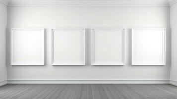 vier blanco leeg kader poster mockup portefeuille leven kamer presentatie meubilair leven kamer foto