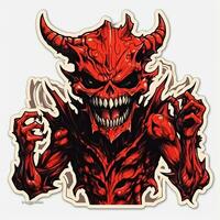 duivel Satan demon tatoeëren sticker illustratie halloween eng griezelig verschrikking gek duivel foto