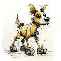 hond puppy schetsen karikatuur beroerte tekening illustratie vector hand- getrokken gek mascotte clip art foto