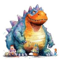 dinosaurus schetsen karikatuur beroerte tekening illustratie vector hand- getrokken gek mascotte clip art foto