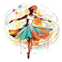 ballet dans vrouw illustratie schetsen collage expressief artwork clip art schilderij foto