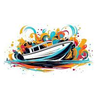 boot schip speels illustratie schetsen collage expressief artwork clip art schilderij foto