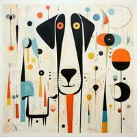 hond puppy abstract karikatuur surrealistische speels schilderij illustratie tatoeëren geometrie modern foto