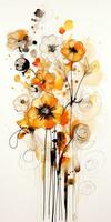 bloemen boeket abstract modern kunst schilderij collage canvas uitdrukking illustratie artwork foto