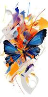 vlinder machaon abstract modern kunst schilderij collage canvas uitdrukking illustratie artwork foto