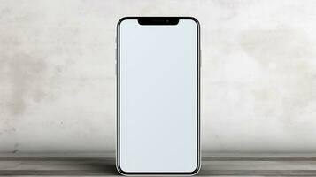 telefoon mockup blanco ruimte wit achtergrond ai gegenereerd foto