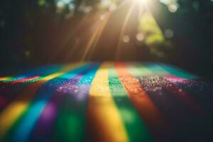 regenboog strepen Aan de grond. ai-gegenereerd foto