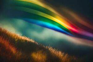 regenboog, de lucht, de wolken, de regenboog, de lucht, de wolken, de. ai-gegenereerd foto