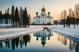 de het kremlin in winter. ai-gegenereerd foto