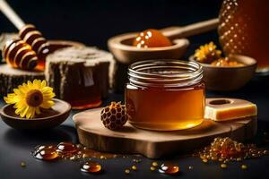 honing, honingraat, honing, honingraat, honing, honingraat, honing, honing. ai-gegenereerd foto