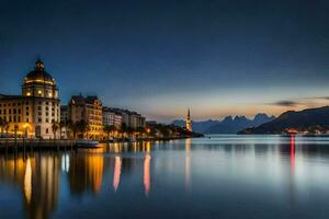 de stad van Luzern, Zwitserland. ai-gegenereerd foto