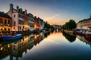 de stad van Brugge, belgië. ai-gegenereerd foto