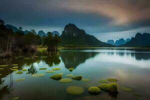 de li rivier- in China. ai-gegenereerd foto