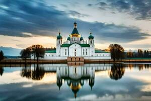 de kerk van de heilig kruis in kiev, Oekraïne. ai-gegenereerd foto