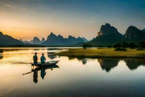 de li rivier- in China. ai-gegenereerd foto