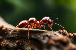 foto behang de beestje, rood, mier, insect, beestje, beestje, beestje, beestje,. ai-gegenereerd