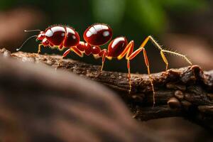 foto behang de beestje, rood, mier, insect, beestje, beestje, beestje, beestje,. ai-gegenereerd