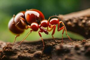 foto behang de beestje, rood, mieren, de, insecten, de, insecten, de,. ai-gegenereerd