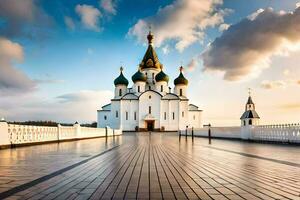 de kathedraal van de heilig kruis in Kazan, Rusland. ai-gegenereerd foto