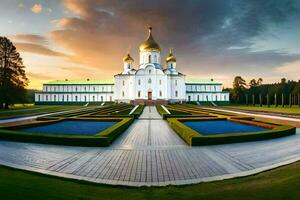 de kathedraal van de heilig kruis in Moskou, Rusland. ai-gegenereerd foto