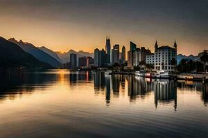 de stad van Zürich, Zwitserland. ai-gegenereerd foto