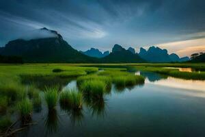 de li rivier- in China. ai-gegenereerd foto