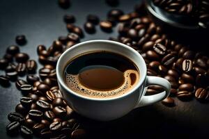 een kop van koffie is de perfect manier naar begin uw dag. ai-gegenereerd foto