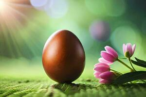 de Pasen ei is een symbool van wedergeboorte en opstanding. ai-gegenereerd foto