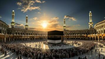 de mooi visie van de stad van mekka en ook de plaats van aanbidden van de kaaba foto