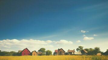 land, blauw lucht, zomer landschap. generatief ai foto