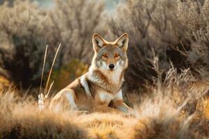coyotes in natuur breed leven dieren. ai gegenereerd. foto