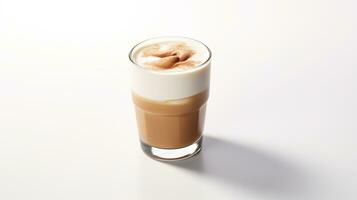 foto van een kastanje praline latte drinken geïsoleerd Aan wit achtergrond. generatief ai
