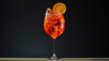 foto van een aperol spritz drinken geïsoleerd Aan vlak wit achtergrond. generatief ai