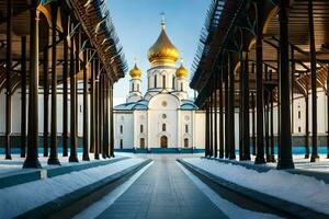 de kathedraal van de heilig kruis in Kazan, Rusland. ai-gegenereerd foto