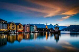 de stad van Luzern, Zwitserland. ai-gegenereerd foto