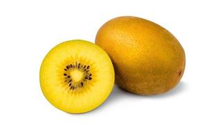 close-up gele kiwi fruit achtergrond. goud Nieuw-Zeelandse kiwi's foto