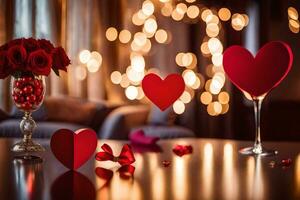 Valentijnsdag dag is een dag naar vieren liefde en romantiek. ai-gegenereerd foto