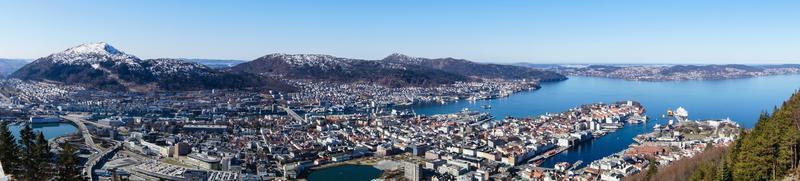 bergen vanuit het perspectief van mount floyen foto