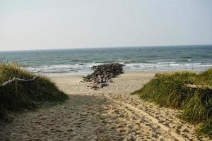 op het strand van blavand ho denemarken foto