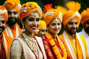 Indisch bruiloft in Delhi. ai-gegenereerd foto
