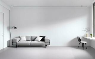 binnen- interieur minimalisme wit ruimte concept achtergrond gemaakt met ai generatief foto