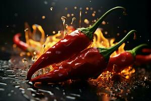 ervaring de verschroeiend kruid van een smeulend Chili peper ai gegenereerd foto