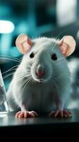 test onderwerpen wit Rat in laboratorium instelling ai gegenereerd foto