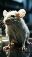 test onderwerpen wit Rat in laboratorium instelling ai gegenereerd foto