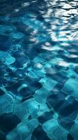 doorzichtig blauw zwembad bodem structuur verticaal mobiel behang ai gegenereerd foto