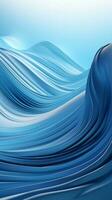 abstract blauw golven en lijnen met ruimte voor tekst verticaal mobiel behang ai gegenereerd foto