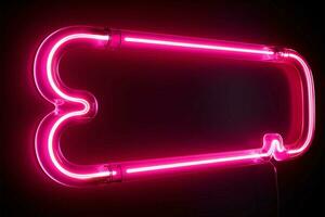 modern babbelen symbool een stoutmoedig roze neon element voor aandacht ai gegenereerd foto