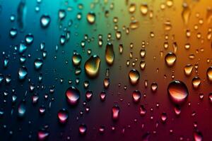 levendig helling gemengd kleuren ontmoeten klein regendruppels, bouwen een opvallend achtergrond ai gegenereerd foto